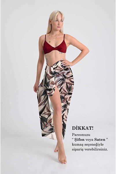 DESENİX Exotic Tropical Leaf Patterned Pareo |   Nude Floor |   100X145Cm |  ...