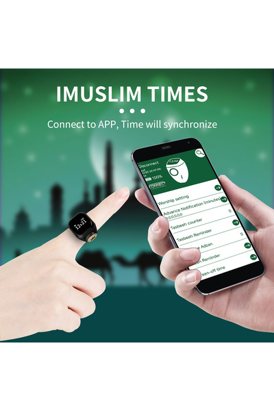 X LOT Smart Tasbih Zikr Ring Muslim Prayer timing reminder OLED display Counter WearableTechnology