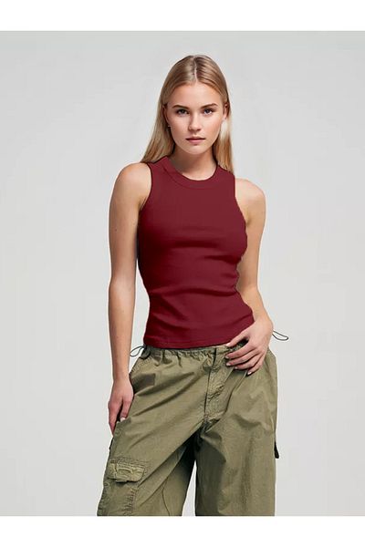 MİO ESTİLO Novelle Halter Neck Ribbed Tank Top