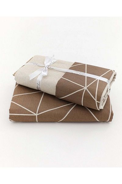 The Ecosse Sheet Elastic Single Duvet Cover Set-Mia Mink