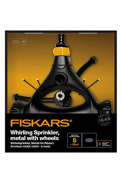 FiSKARS Aspersor rotativ universal cu roți 1023657, cap metalic
