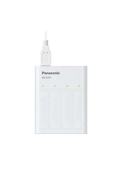 PANASONIC Încărcător extern Eneloop BQ-CC87, 4 baterii, 1.2V, Ni-MH, Tip R6/AA 1900mAh