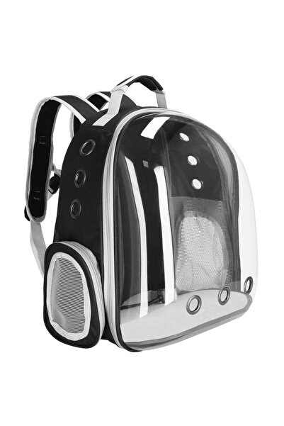 Optim Solution Pet carrier backpack small-medium, up to 12 kg, transparent panoramic bubble, side pockets, gray
