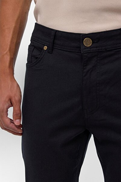 SÜVARİ Siyah Slim 5 Cep Kalıp Armürlü Pantolon