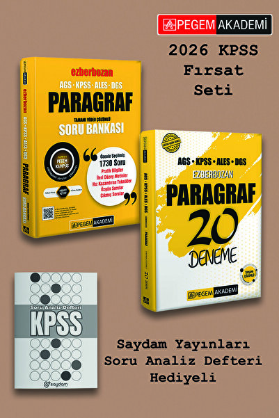 Pegem Akademi Yayıncılık 2026 KPSS Ezberbozan Paragraf 20 Deneme ve Ezberboza...