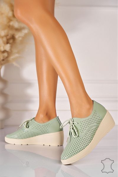 Joana Women's Loafers Natural Leather Green Kerensa