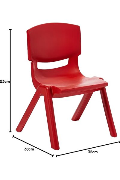 rexa Plastic Junior Deluxe Chair – Red (38 × 32 × 53 cm)