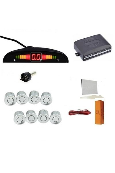 Electro AG Parking Sensors Light Gray, Front and Rear with 8 Sensors, Display and Sound Alert