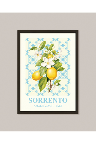 Vetro Design Poster înrămat cu lămâi Sorrento