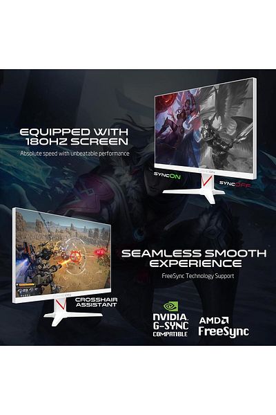 GAMEON GOAM24FHD180IPS 24” Fast IPS Gaming Monitor, FHD, 180Hz, 0.5ms, FreeSync G-Sync, HDMI 2.1 & DP 1.4