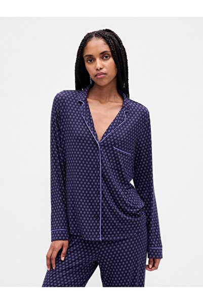 GAP Kadın Koyu Mavi Modal Pijama Üstü