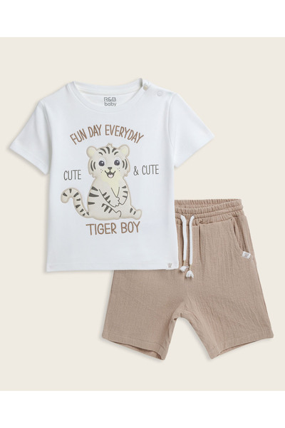 R&B Appliqued T-Shirt and Shorts Set