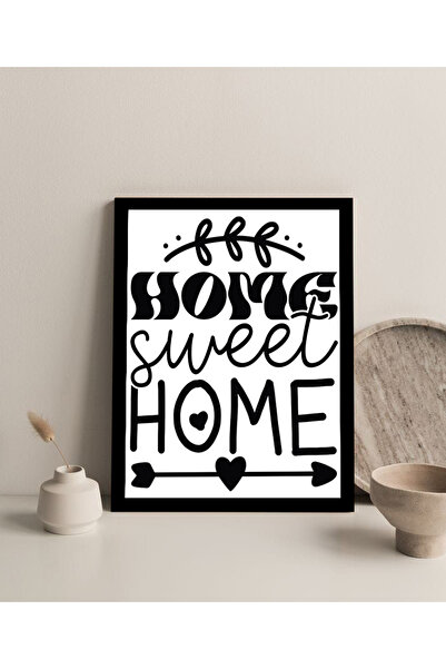 Harikabirev Tablou MDF cu aspect fără cadru (HOME) Negru Alb | ÇTKMDF