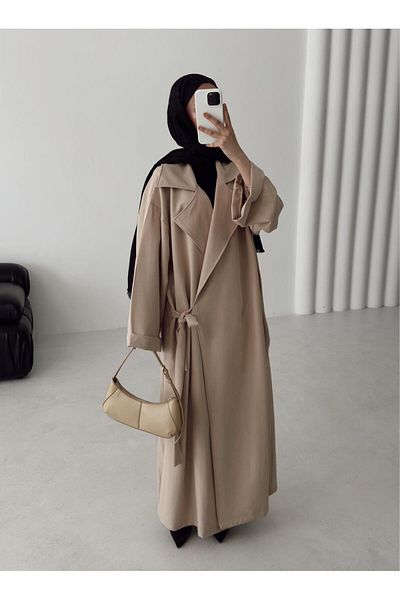onlymoon tekstil Testture Clothing Waist Tie Pardesu