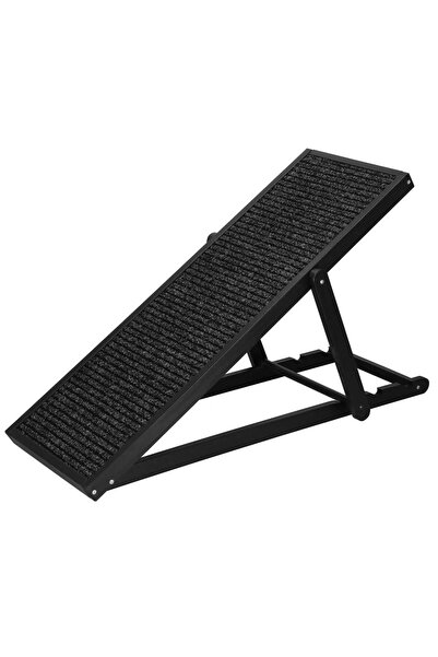 Optim Solution Rampă pentru câini și pisici, 3 niveluri reglabile 42-59 cm, antiderapantă, 103 cm, neagră