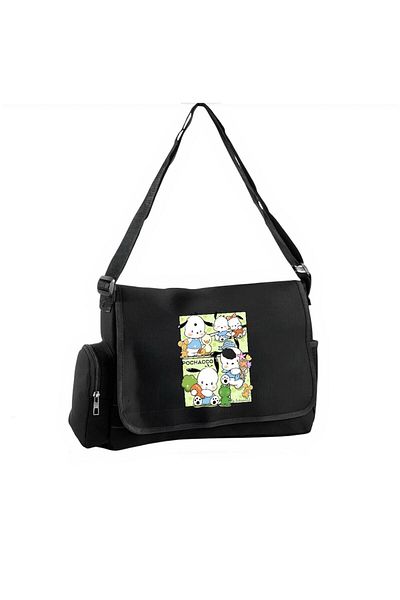 DEEFWEAR Pochacco Cute Mods Printed School, Course, Dershane Black Messenger Bag