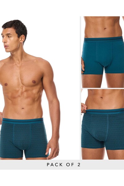 R&B Teal Men's 2 Pack Boxer Briefs