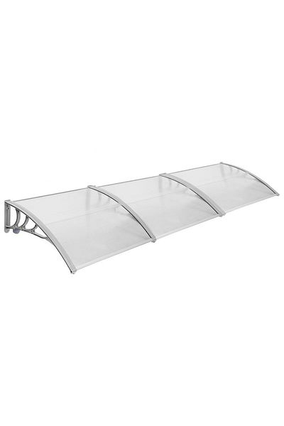 Alma Net Office Modular Canopy, Gray with Transparent Polycarbonate, 360 x 120 cm