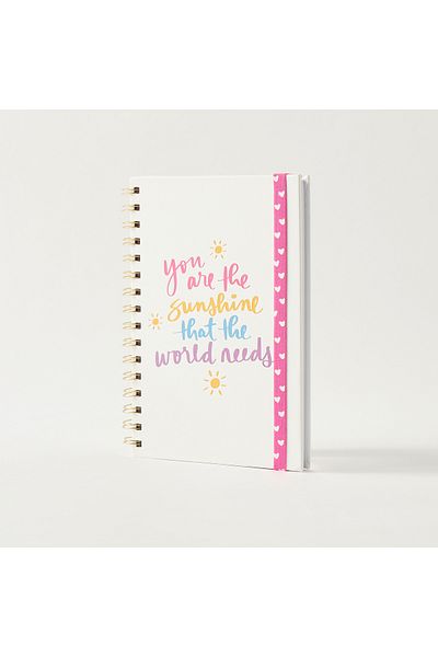 Lifestyle Slogan Print A5 Spiral Notebook