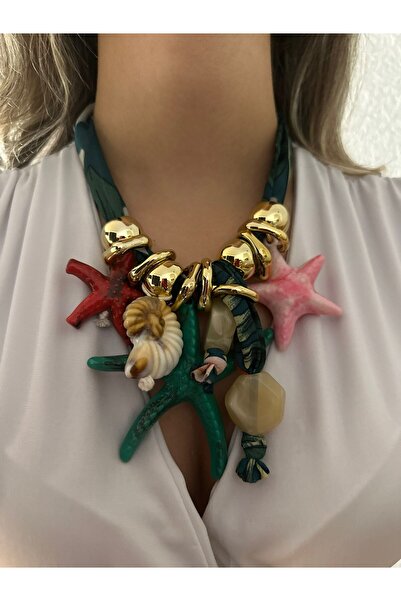 MyladyAccessoriess Deniz Yıldızı Ve Fular Detaylı Tasarım Kolye