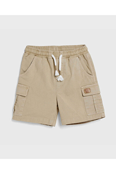 R&B Textured Cargo Shorts with Drawstring Waist
