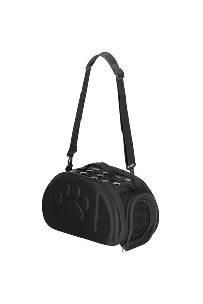 SERSIMO Geanta pentru transport animale mici, pentru caine si pisica, pliabila, 20x35x20 cm, negru