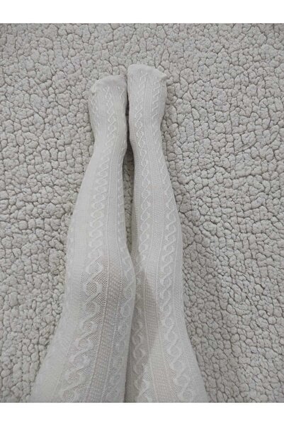 DÜVEN Vanilla Color Girl's Cotton Patterned Karina 180 Den Pantyhose (Kids Kilotli Çorap)