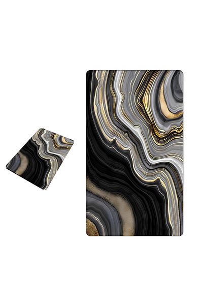 Teno Covor de Baie Universal Teno®, spuma de silicon si diatom, ultra-absorbant, 50 x 80 cm, gri/negru