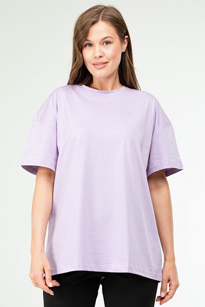 speedlife Lilac Oversize Basic 100% βαμβακερό γυναικείο μπλουζάκι με κοντό μανίκι SF0756