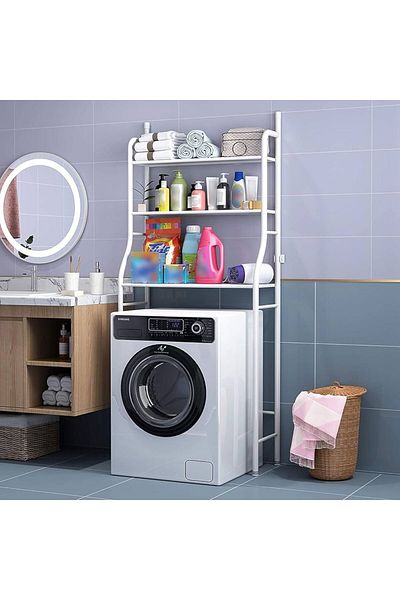 MOSTAFA Washing Machine Rack Storage - White