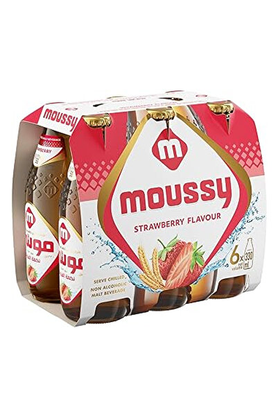 Moussy مشروب الشعير بنكهة الفراولة، 330 مل × 6