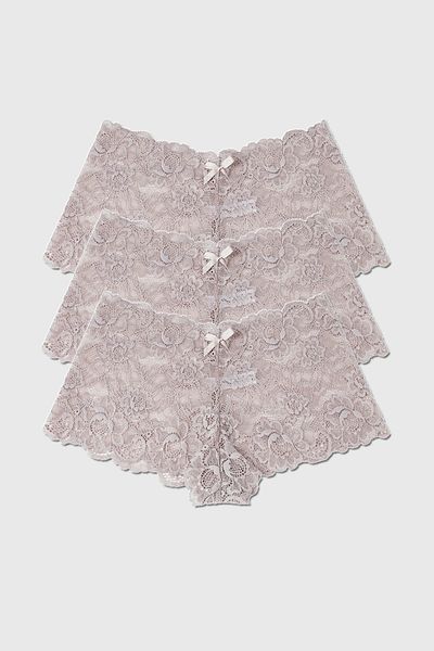 BRAINWEAR Women's 3 Pack Multicolor Lace Shorts Panties