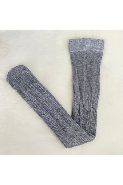 DÜVEN Gray Color Girl's Cotton Patterned Karina 180 Den Pantyhose (Kids Kilotli Socks)