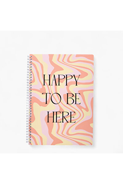 Lifestyle دفتر ملاحظات A4 لولبي الشكل، ٦٠ ورقة، مطبوع عليه شعار