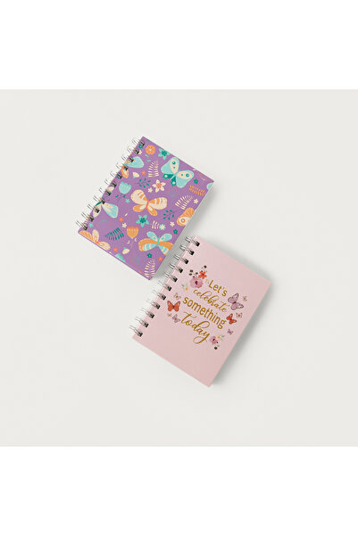 GLOO دفتر ملاحظات A6 مطبوع ومُسطّر ومُجلّد حلزوني - مجموعة من 2