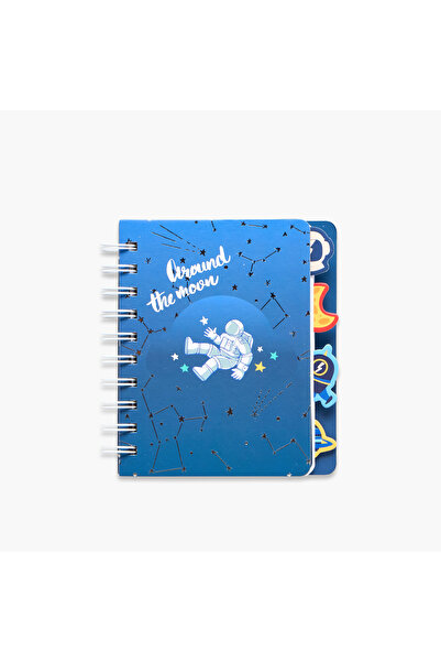 Lifestyle دفتر ملاحظات حلزوني مسطر A6 مطبوع عليه صورة رائد فضاء