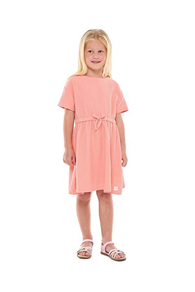 R&B فستان منقوش برقبة دائرية وأكمام قصيرة