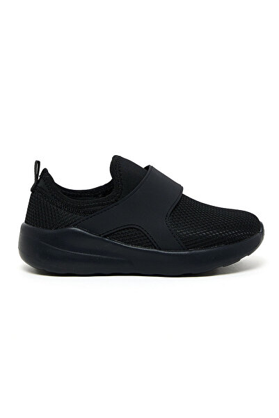 R&B Black Boy Mesh Slip On School Shoes