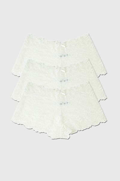 BRAINWEAR Women's 3 Pack Multicolor Lace Shorts Panties