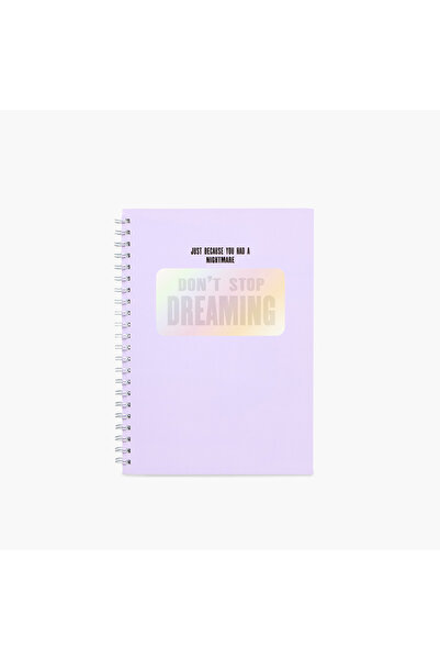 Lifestyle دفتر ملاحظات حلزوني مسطر مقاس A4 مطبوع عليه شعار