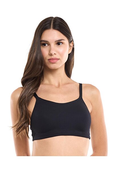 R&B Solid Bonded Bra with Scoop Neck