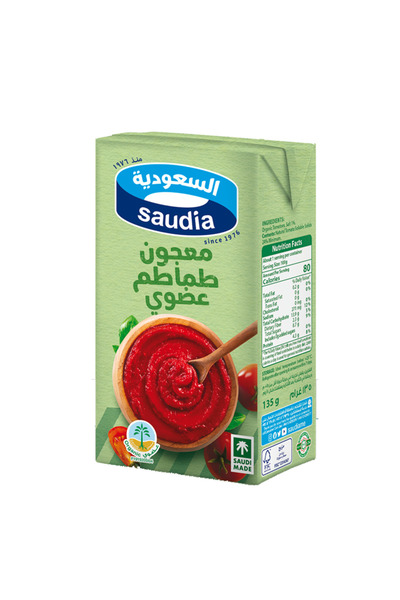 Saudia معجون الطماطم العضوي، 135 غرام