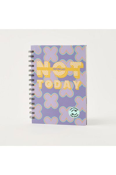 Lifestyle Slogan Print Ruled Spiral Notebook