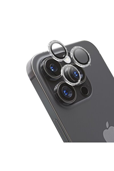 Cellara Set Folii Camera Compatibil Cu iPhone 15/15 Plus Glitter - Argintiu