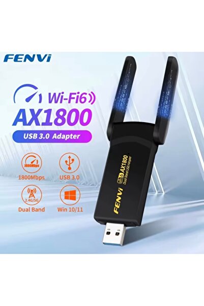 fenvi Wifi-6 Yüksek Hızlı 1800Mbps Usb 3.0 Yüksek Çekim Gücü Ce Sertifikalı Çift Bant 5Ghz/2.4Ghz-AX1800