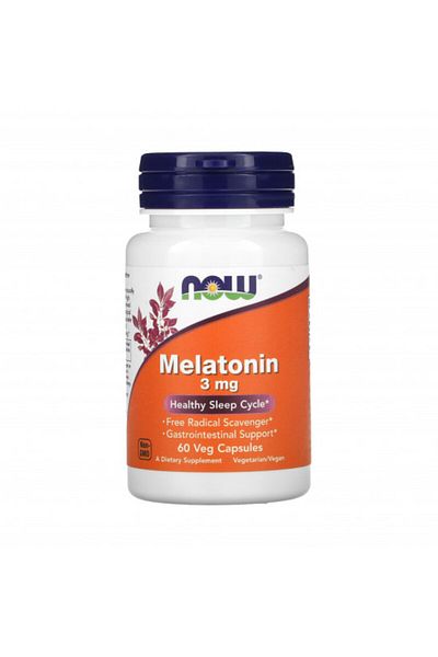 Now Melatonin 3 mg, 60 Vegetarian Capsules from