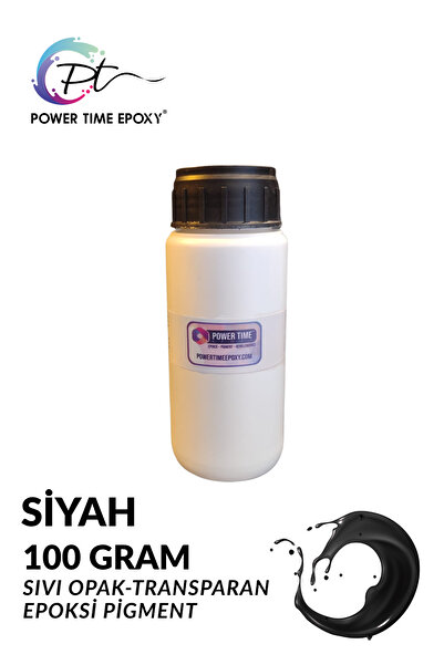 POWER TIME EPOXY Opak & Transparan Sıvı Pigment Boya 100 gram / SİYAH / Epoks...