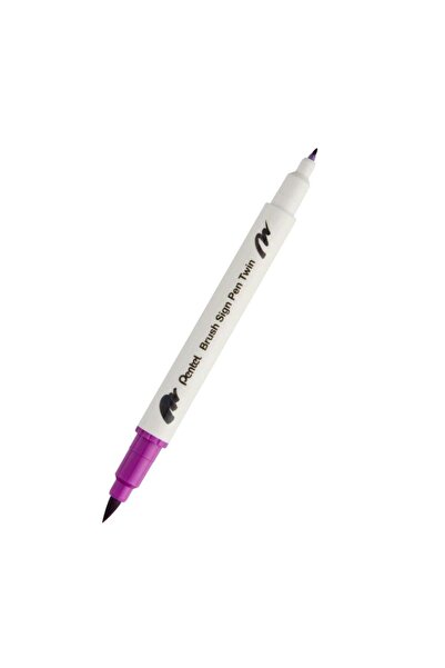 Pentel Brush Sing Pen Twin Double Sided Brush Tip Pen Magenta