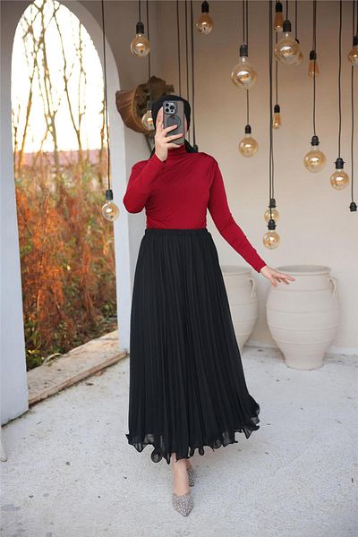 Bwest Pleated Skirt - (38-46) - 71262 - Black