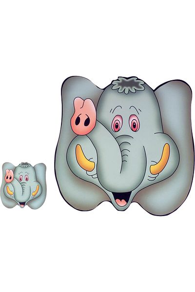 OEM Set suport farfurie si pahar, model elefant, 30 x 30 cm, gri